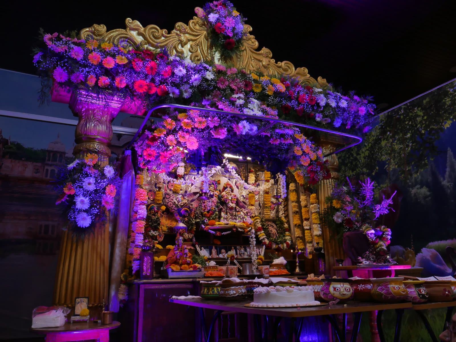 Festival lighting of the temple